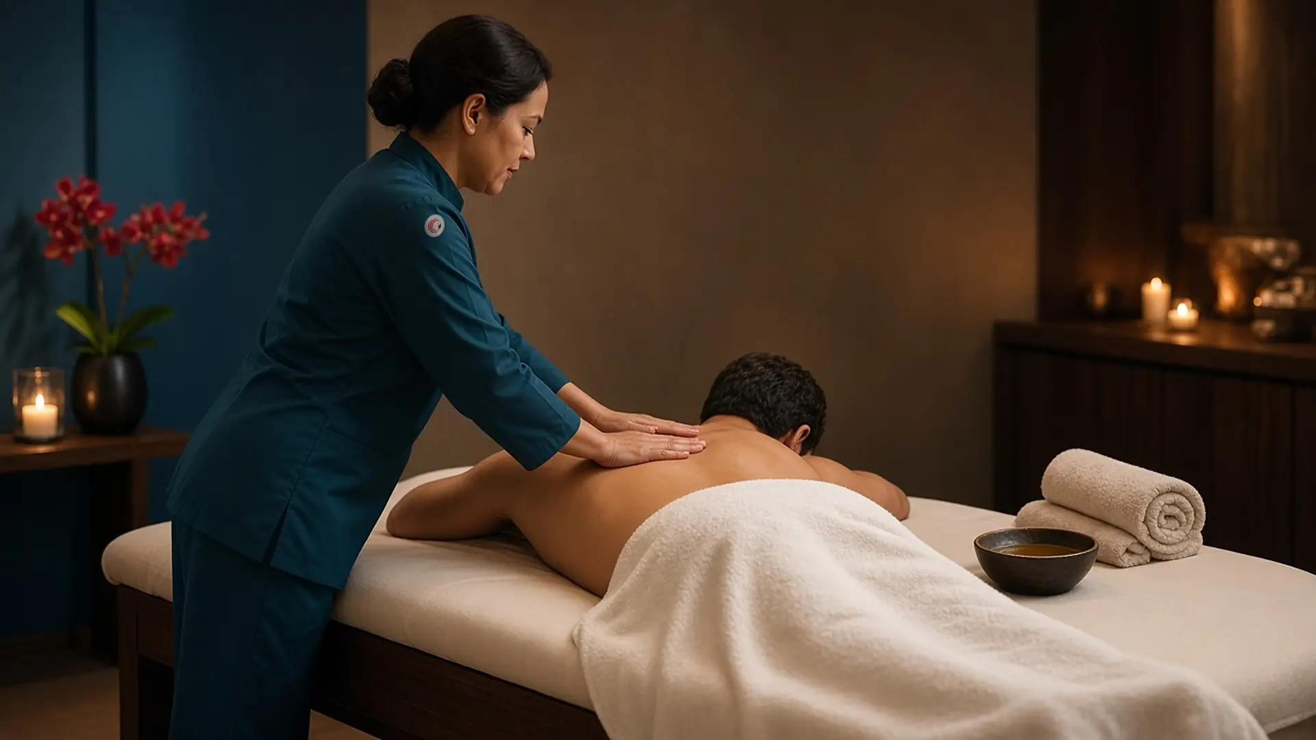 Candle-lit massage room at Sanio's Spa, spa in Islamabad
